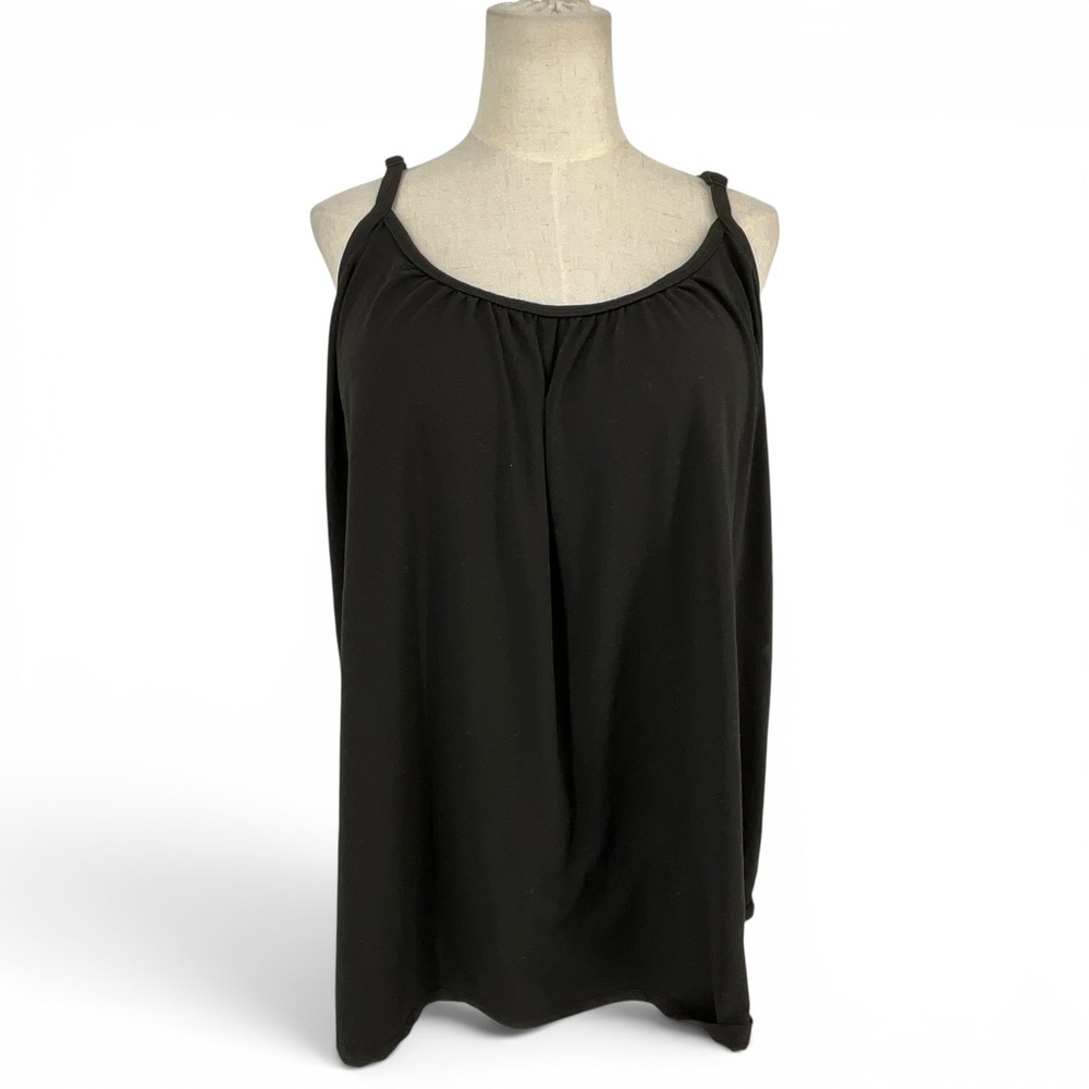 32 Degrees Cool Womens XXL Black Scoop Neck Tank Top Adjustable Straps Beach